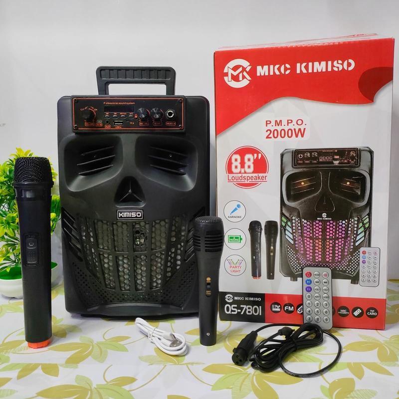 Speaker QS-7801 Free 1 Mic Kabel 1 Mic Wireless Kabel Ukuran 8.8", MKC KIMISO