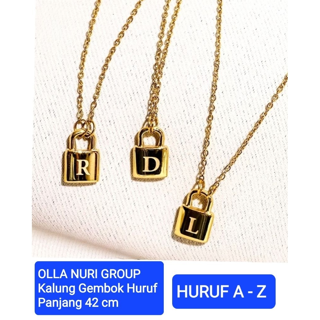 Kalung Huruf A-Z emas muda 15% (3 gram) HURUF CHAT ADMIN
