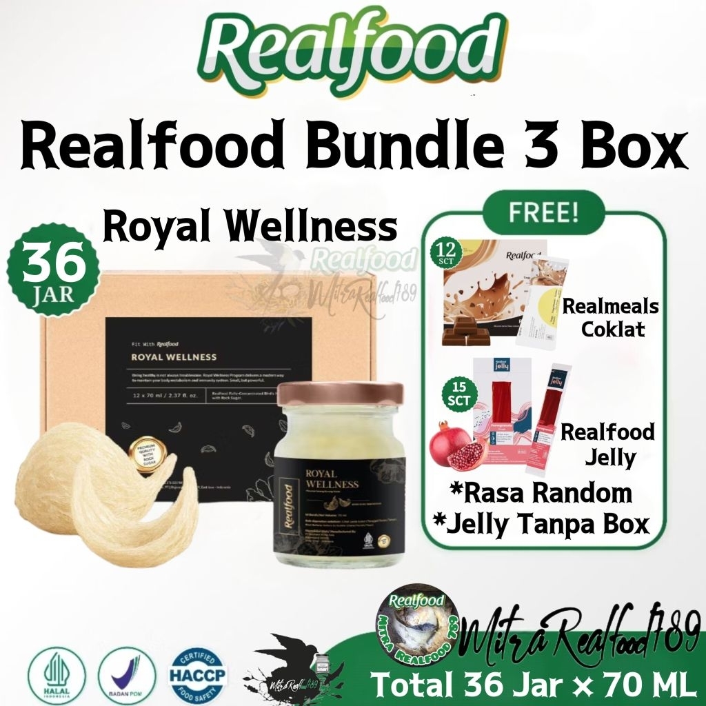 

Realfood Bundle Royal Wellness 36 Jar ( Minuman Sarang Burung Walet )