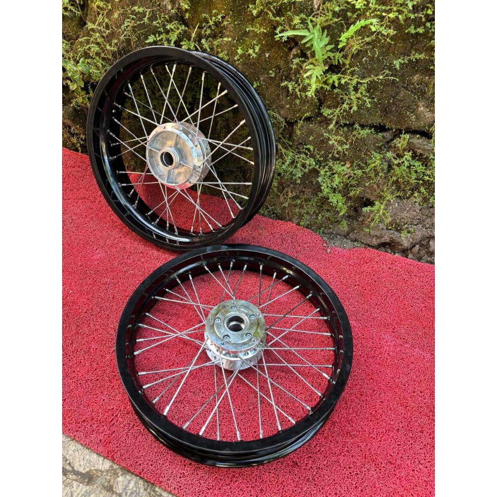 Wheelset Supermoto Yamaha Vixion NVL/NVA Ukur 250/350 Tanpa Ban Velg Jari Jari Vixion NEW Ring 17