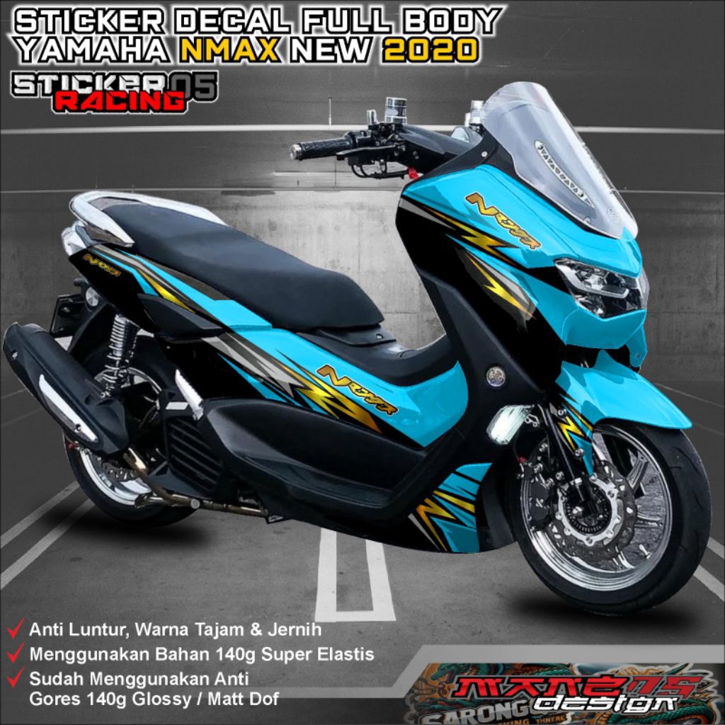 stiker decal nmax new 2020 full body variasi grafis sky blu