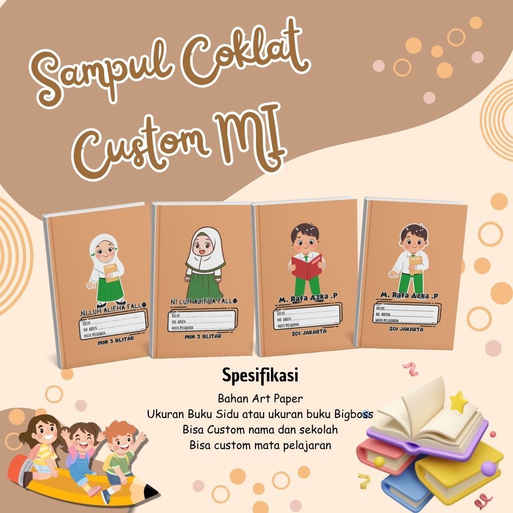 

Sampul Buku Coklat Custom Karakter MI