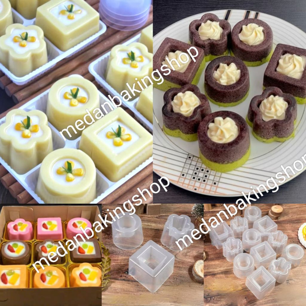 12pcs Cetakan Puding Nest/Cetakan Pudding Berlubang Petak Bunga Bulat/Cetakan Bolu Kukus Vla/Wadah C