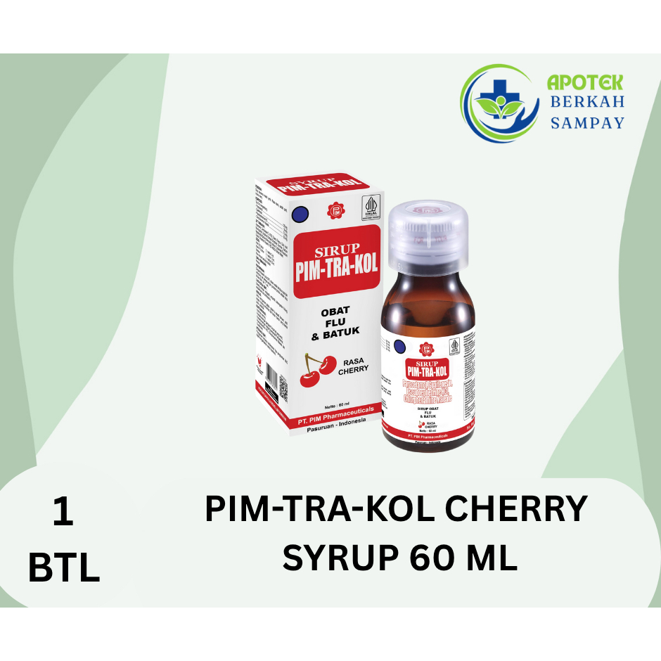 PIM-TRA-KOL SIRUP 60ML PIMTRAKOL PIM TRA KOL BATUK PILEK FLU SYRUP / Pimtrakol Syrup