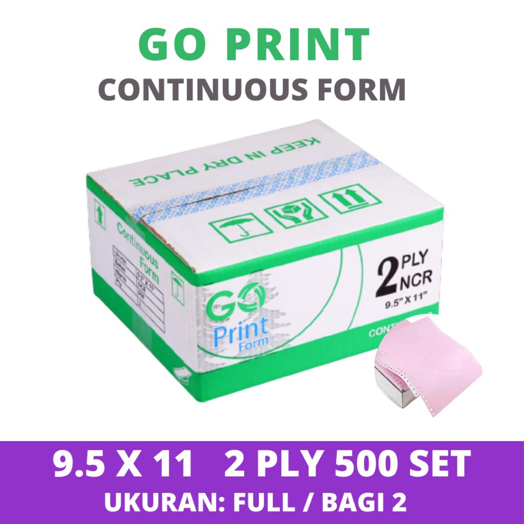 

Continuous Form Paper Go Print 9.5 x 11 2 ply - Full/Belah 2