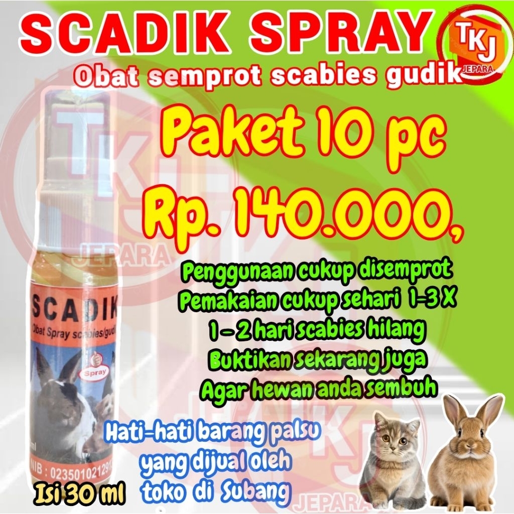 scadik spray paket 10 pc obat scabies gudik kelinci kucing hamster paling ampuh