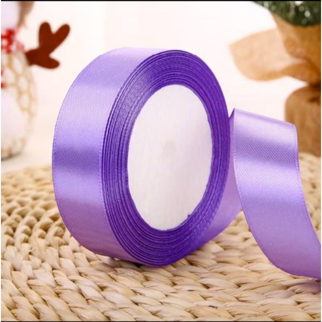 

[ROLL] PITA SATIN LEBAR 2.5 CM 1 ROLL 25 YARD / 22 METER PITA KADO GIFT BOUQUET BUNGA