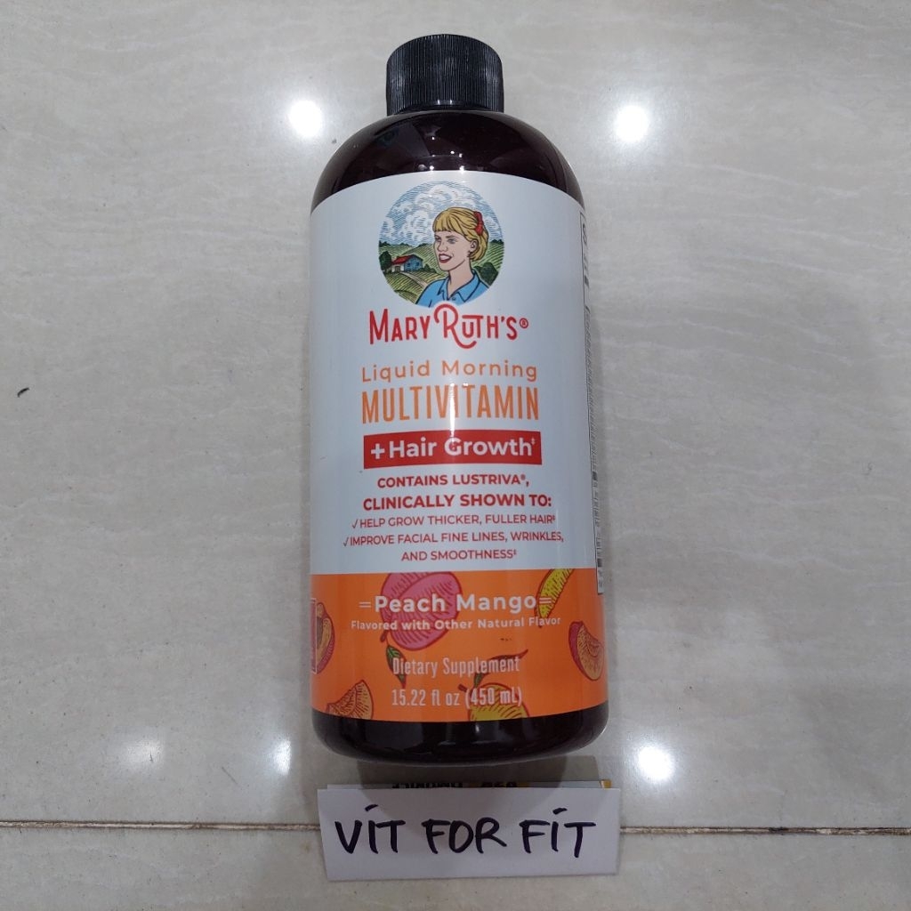 Mary Ruth's Liquid Morning Multivitamin + Hair Growth Peach Mango - 450 ml