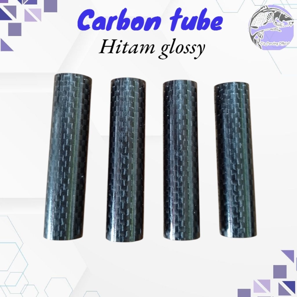 carbon tube 3D hitam glossy / custom joran