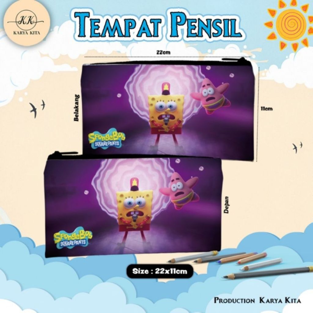 

Pencil Case Karakter Spongebob 06 | Samba kids Pencil case premium Alat Pencil Terlaris