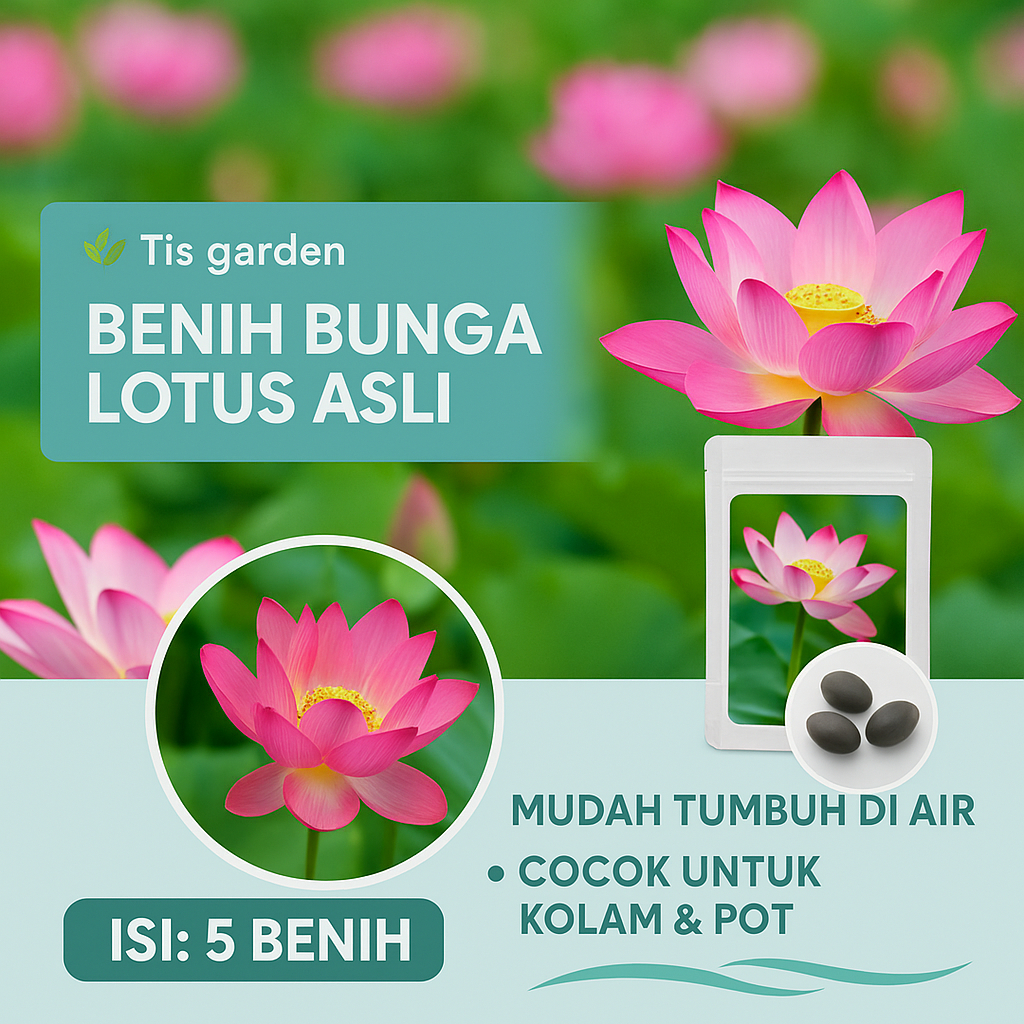 

TRISUCI SEEDS - Biji Bunga Teratai Lotus Seeds Kering Isi 5 Butir Warna Random Ditanam Dalam Mangkuk