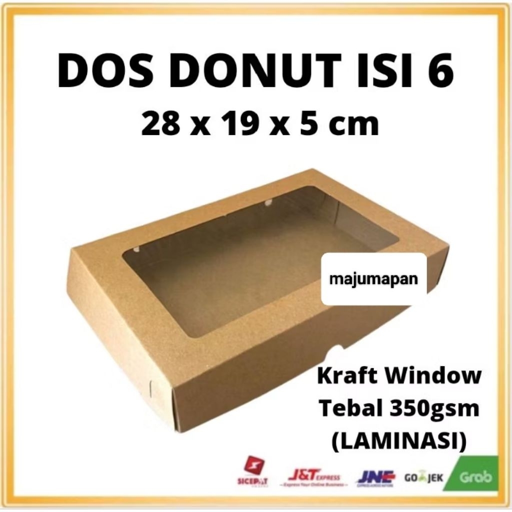 

DUS KRAFT DONAT ISI 6 LAMINASI JENDELA / DUS DONAT KRAFT ISI 6 / DUS DONAT ISI 6