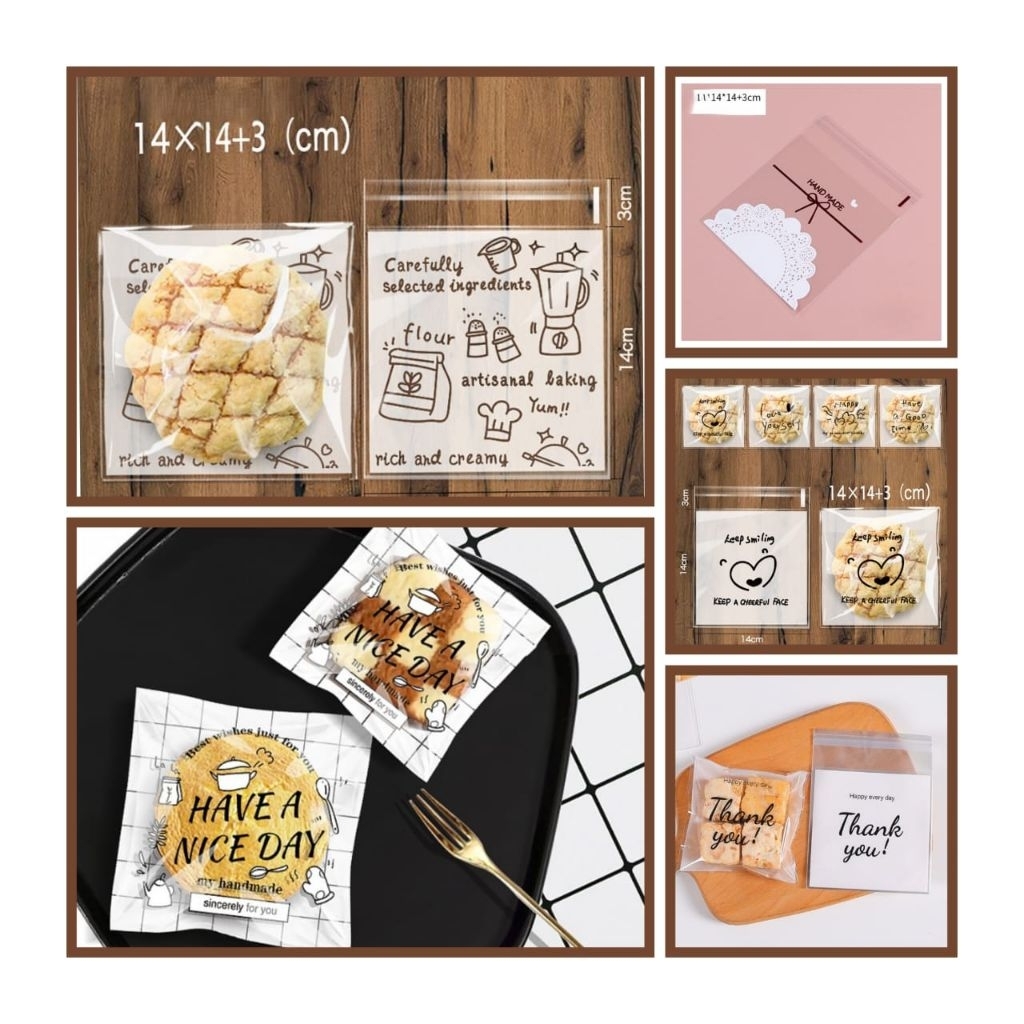

100 pcs plastik cookies 14×14cm