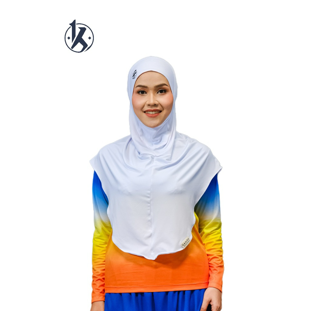 Kanov Chayra Panjang white - Kerudung Hijab Sporty Olahraga