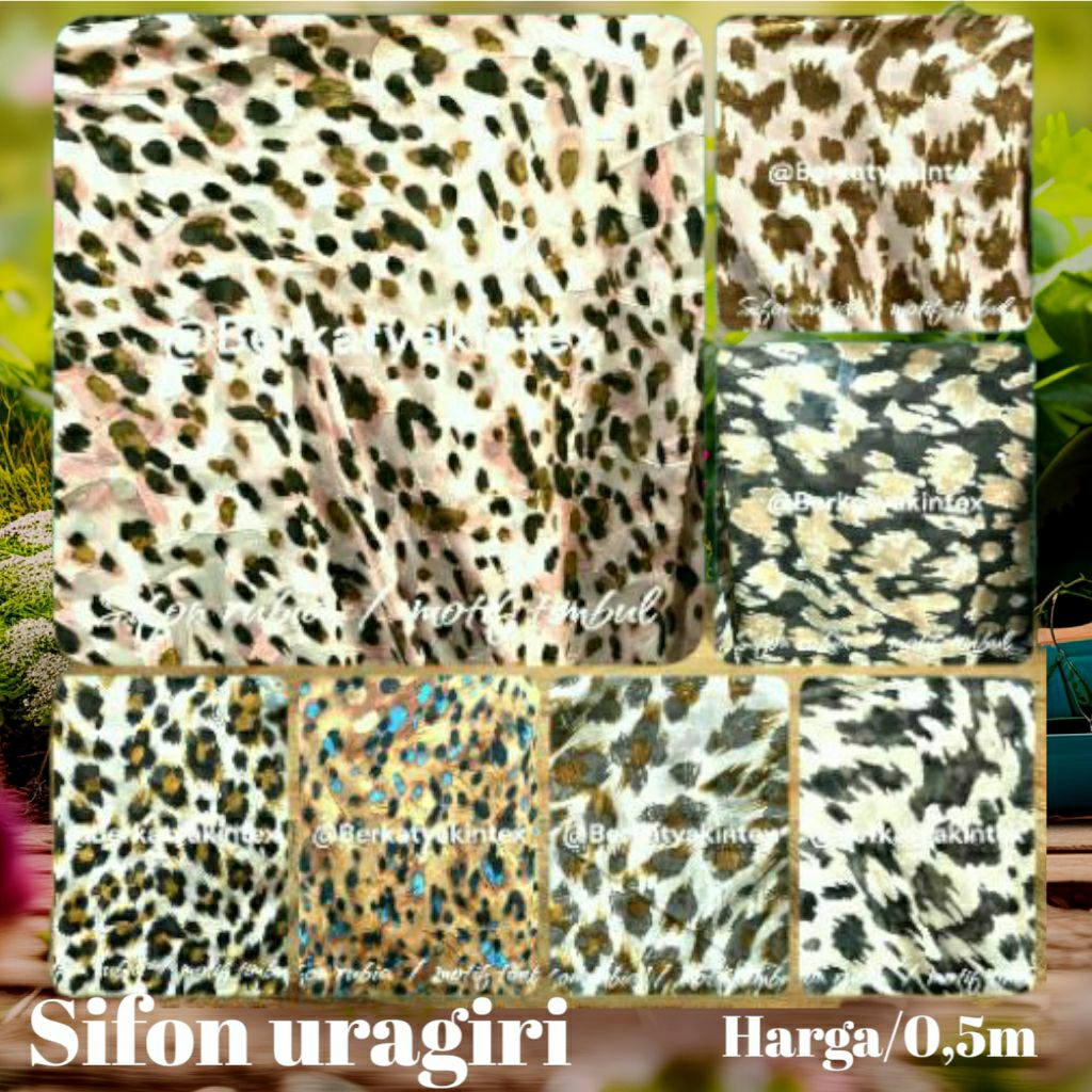 kain sifon rubiah motif macan- kain sifon uragiri motif macan - kain sifon motif leopard harga/0,5m
