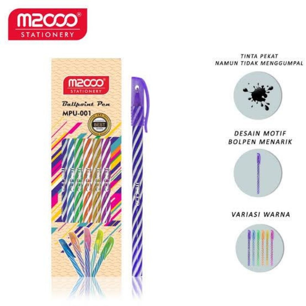 

M2000 Pulpen Ulir Warna Warni