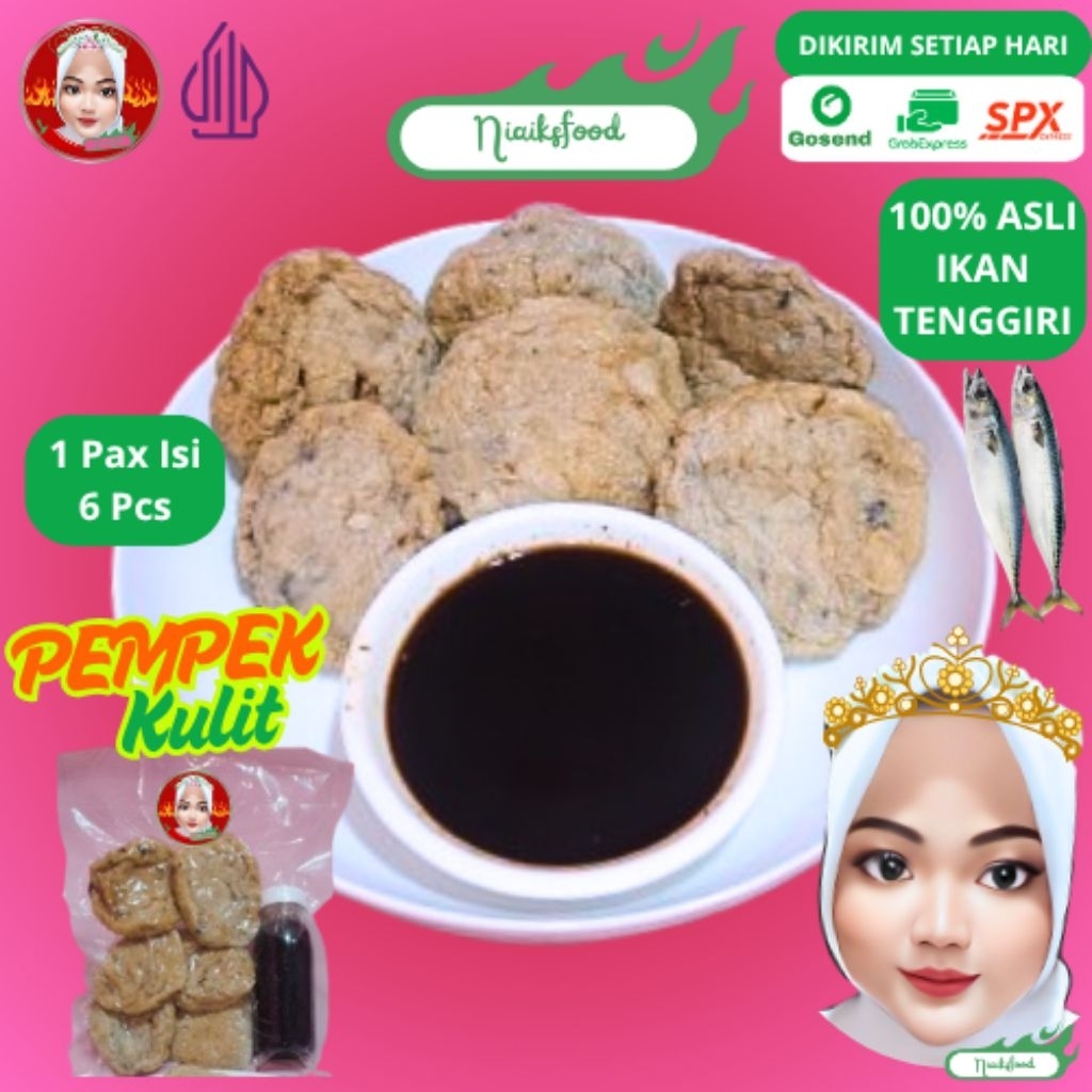 

6 Pcs Pempek palembang / Pempek Kulit / Free Cuko / Pempek Ikan Tenggiri / Ikan Asli / Super Premium