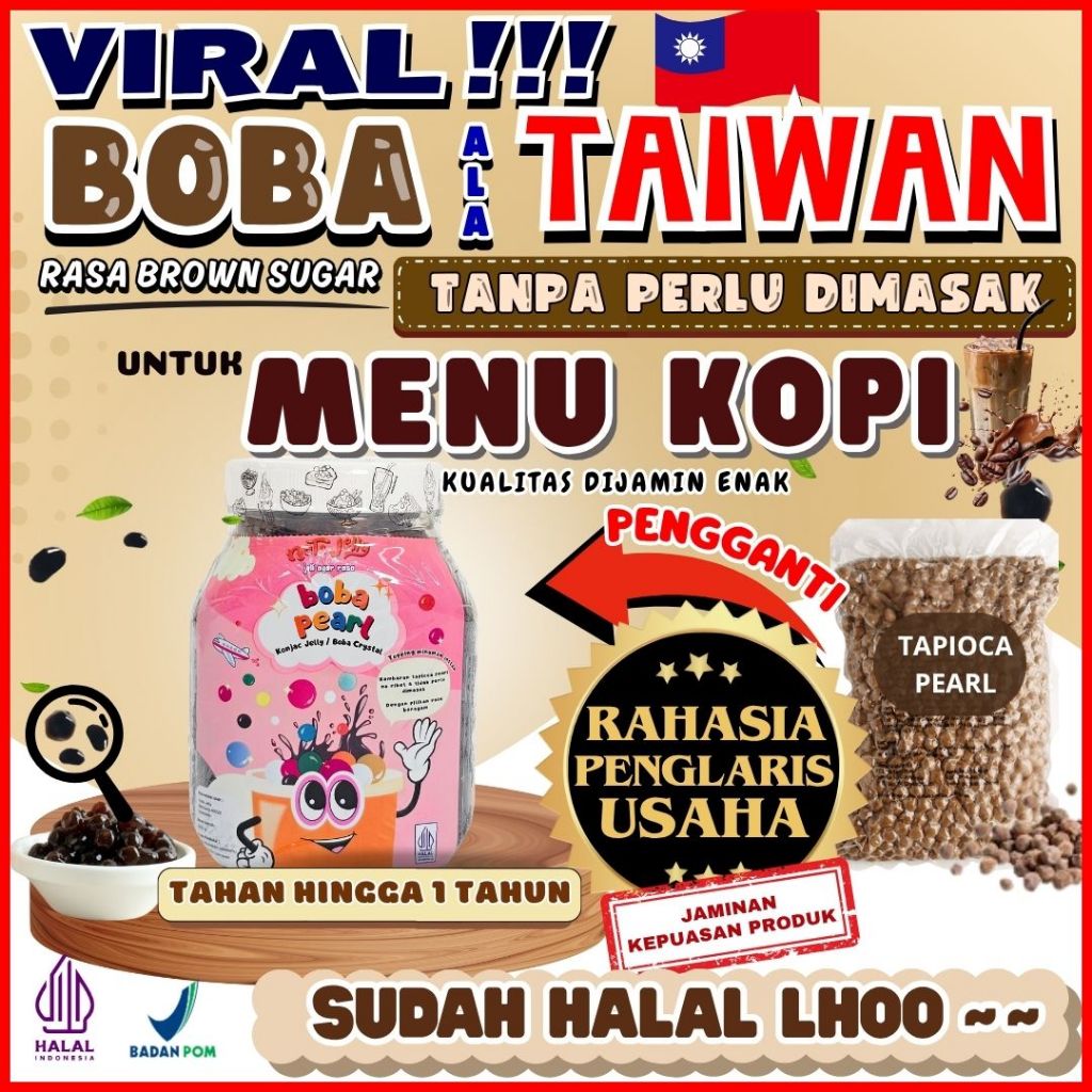 

BobaTapiocaPearlSiapSajiPerpaduan MILK BARN Susu Kental Manis - Boba Pearl Brown Sugar 500 Gram | Cocok Untuk Semua Jenis Minuman