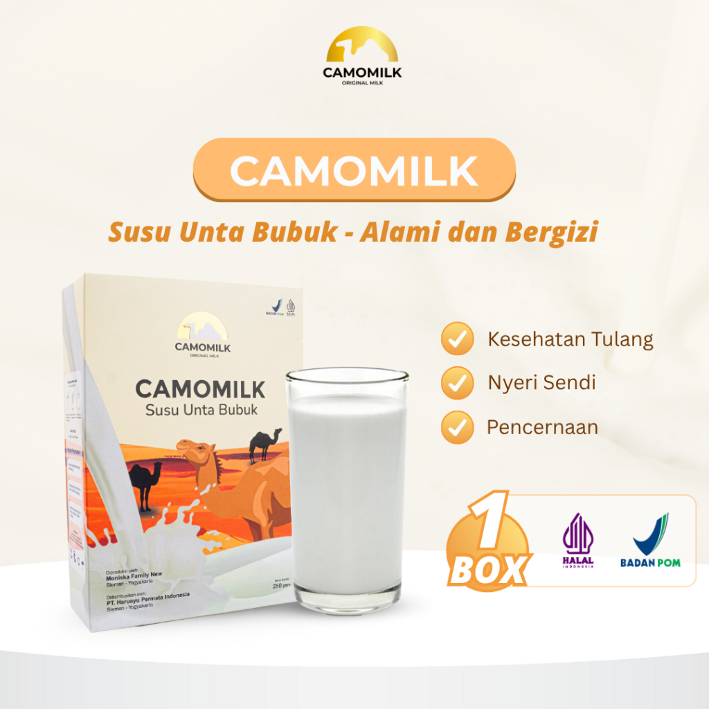 

CAMOMILK – Susu Unta Bubuk Full Cream Kesehatan Tulang dan Sendi