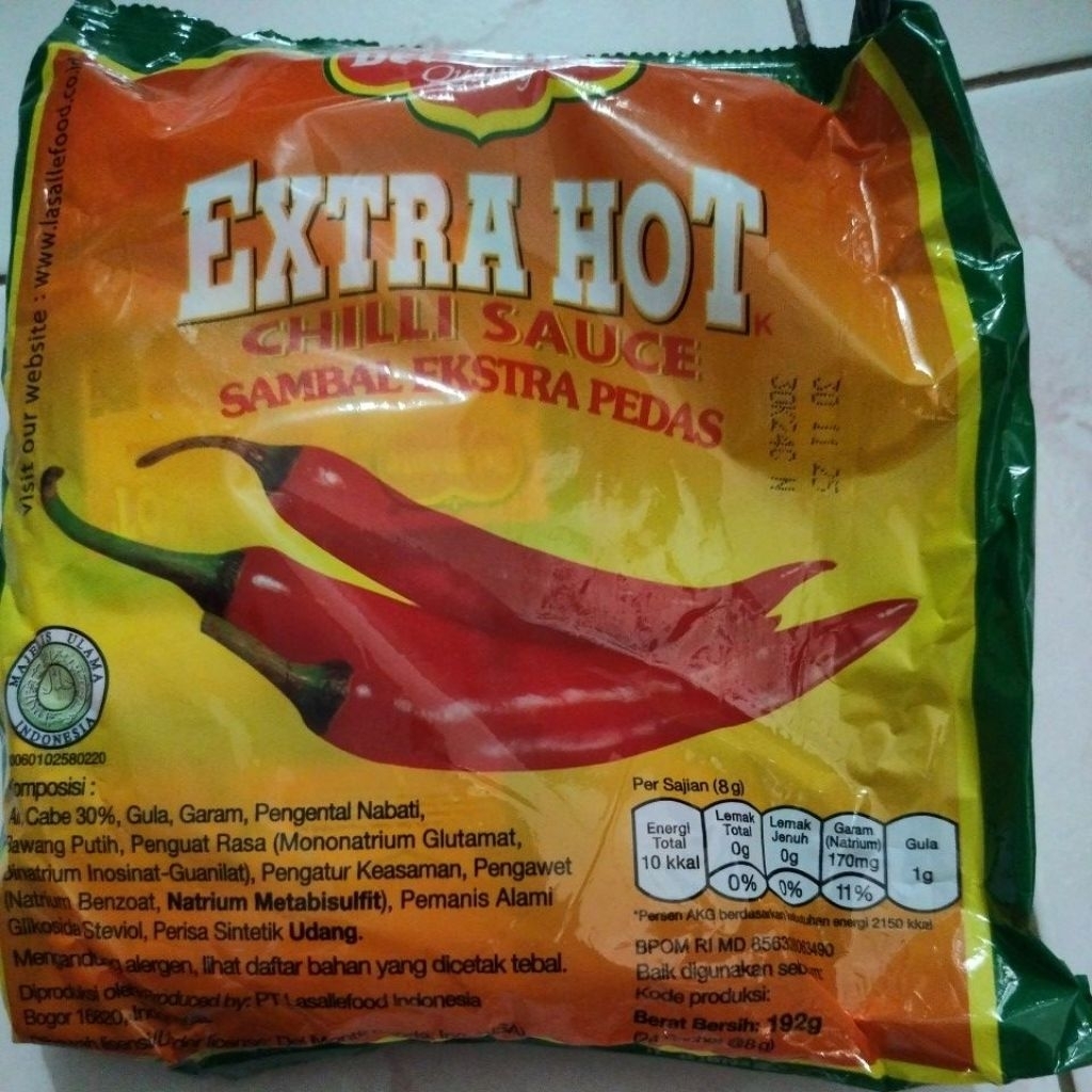 

Del Monte sambal extra HOT isi 24sachet @8g