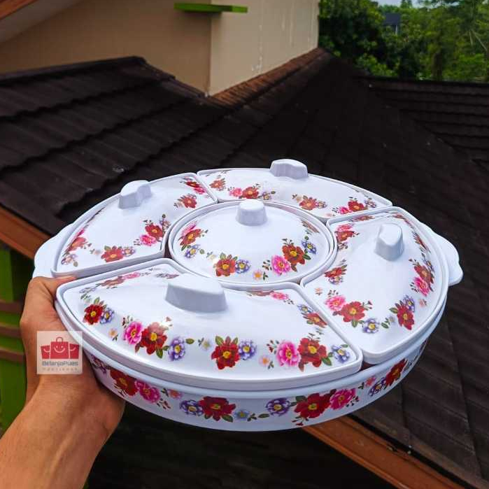 Basi Prasmanan Set MELAMIN UNICA M-8000 KEMBANG / Set Prasmanan / Prasmanan Cantik Ok