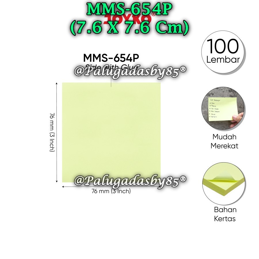 

(1 Set) GROSIR Memo Stick JOYKO MMS-654P 76 x 76 / Sticky Note Joyko Soft Color MMS-654P (1 Set)