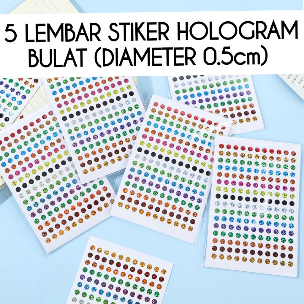 

(5 LEMBAR) STIKER DOT HOLOGRAM DIAMETER 0.5cm / STIKER HOLOGRAM BULAT