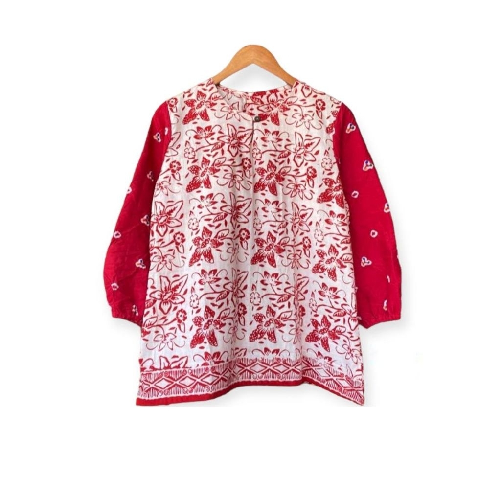 Blouse Batik Wanita  Sekar Arum Merah Putih