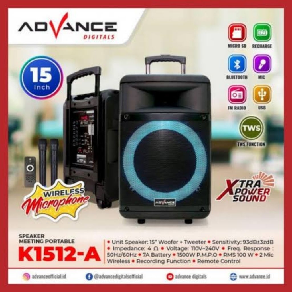 SPEAKER PORTABLE ADVANCE K 1512 A ORIGINAL