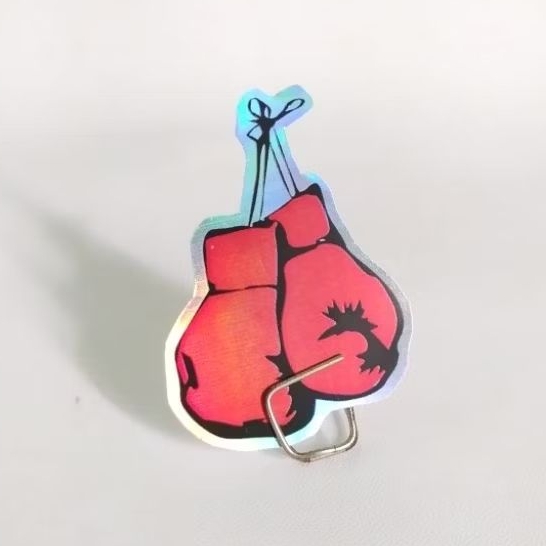 

Sticker hologram Boxing Gloves Merah Sarung Tinju Animasi Untuk hp laptop motor helm