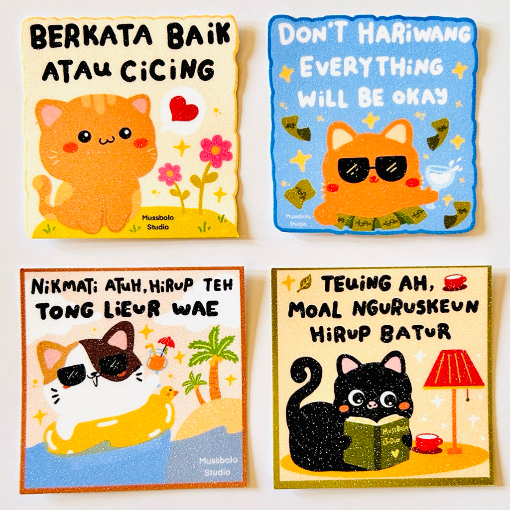 

Sticker wargi Sunda | Life Reminder Sunda | Die cut sticker kucing | Cat sticker | Sticker kata-kata