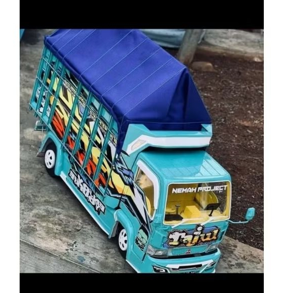 Mainan Anak Miniatur Truk Oleng Kayu Keren Full Variasi