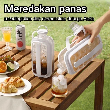 Botol Pembuat Es 2 In 1 Es Batu Silikon Tempat Es Batu Wadah Es Batu