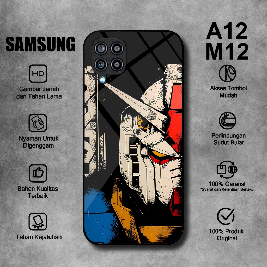 Softcase Glass Kaca Hp SAMSUNG A12 M12 Motif ANIME GUNDAM - Case SAMSUNG A12 - Casing SAMSUNG M12