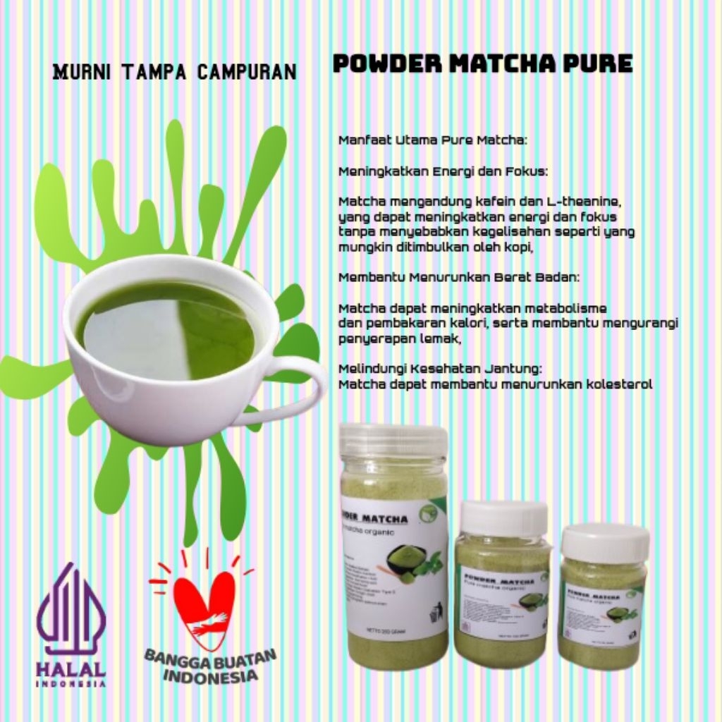 

pure mathca powder matcha bubuk original tampa campuran