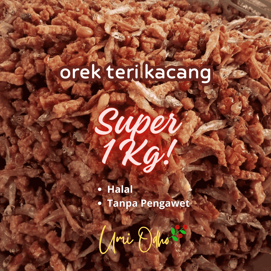 

Umi Odho - Orek Tempe Teri Kacang Manis Pedas Super 1 Kg Renyah Cemilan Lauk Khas Cirebon