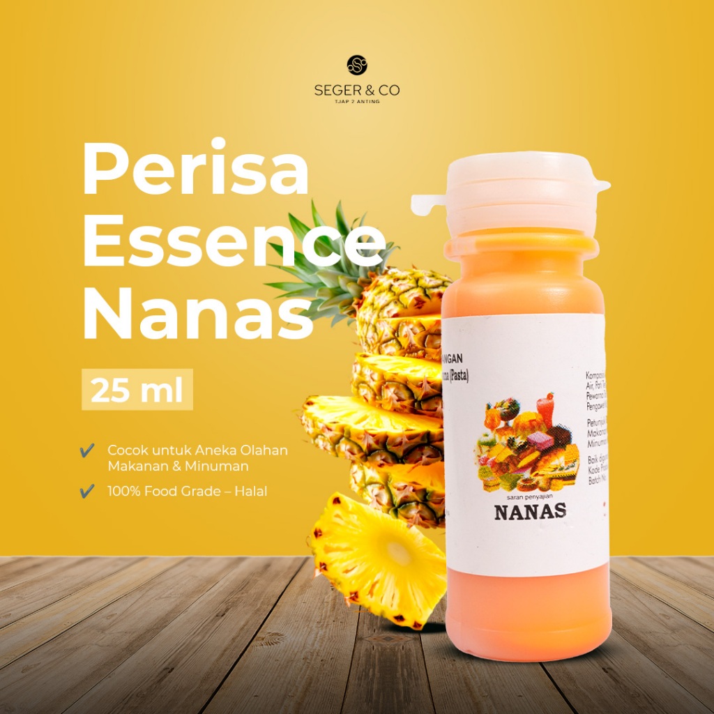 

Seger & Co Nanas Essence Pasta Perisa Makanan 25ml | Bahan Tambahan Pangan Makanan & Minuman Halal Food Grade
