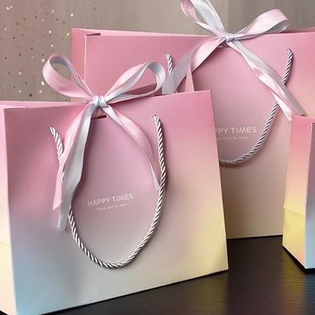 Paperbag Tas Jinjing Pita Warna Gradasi Pink Gift Bag Kantong Souvenir Paper Bag Goodie Bag