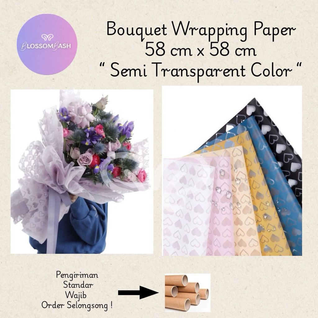 

[ PER LEMBAR ] Kertas Buket Motif Hati / KERTAS KADO / KERTAS BUNGKUS BUKET / BOUQUET WRAPPING PAPER / KERTAS CELLOPHANE / KERTAS CELLO
