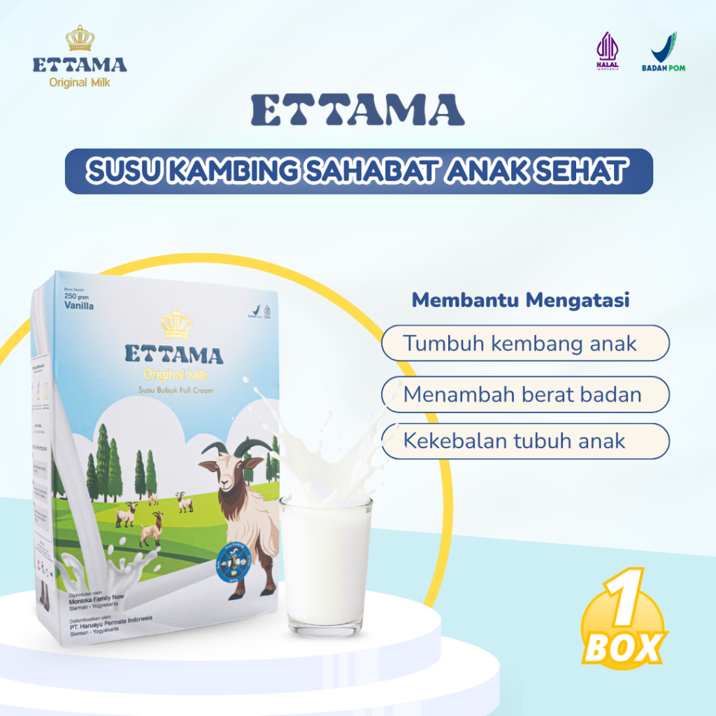

ETTAMA – Susu Kambing Etawa untuk Tumbuh Kembang dan Menambah Berat Badan Anak
