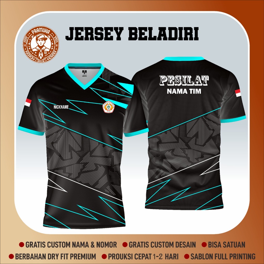 Jersey BELADIRI PENCAK SILAT Ipsi, Gratis Custom Nama dan Desain - Full Printing