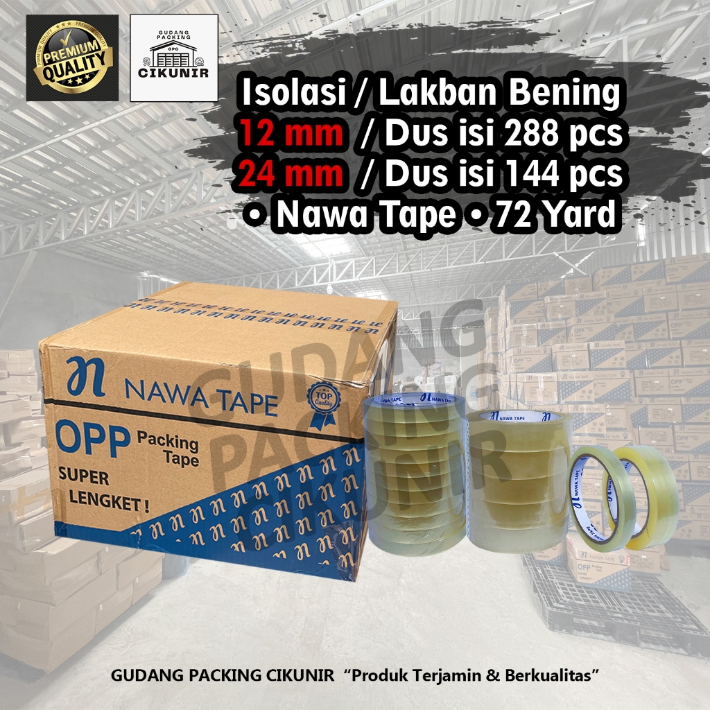 

Isolasi Bening 12 - 48 MM 1 DUS Tebal Kuat