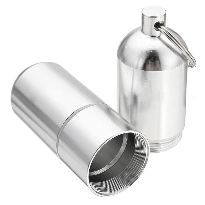 Case Bungkus R K Cylinder Gantungan Kunci Waterproof Stainless Steel Case - LC25