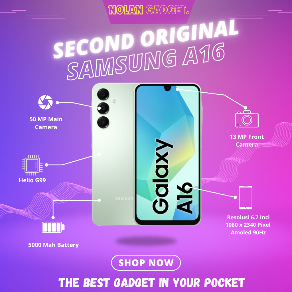SAMSUNG GALAXY A16 • RAM 8/128 • 8/256 GB ORIGINAL FULLSET MULUS SEIN (SECOND)
