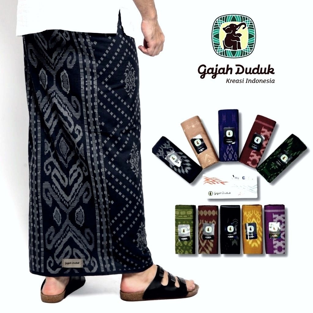 Sarung GAJAH DUDUK Asia Kembang - Original Kain Tenun Dewasa Pria Laki Cowo Sholat Solat