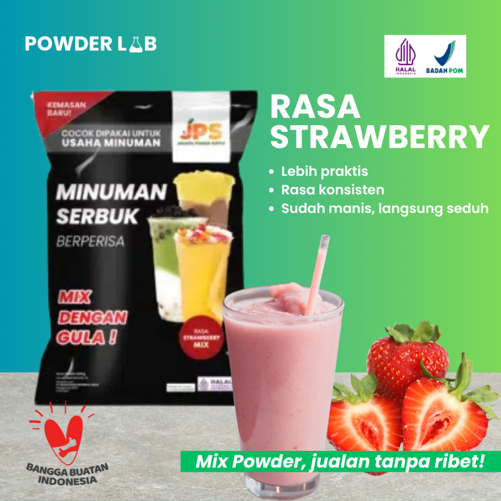 

Bubuk Minuman JPS Mix Rasa Strawberry 1 KG - Powder Drink Premium Mix