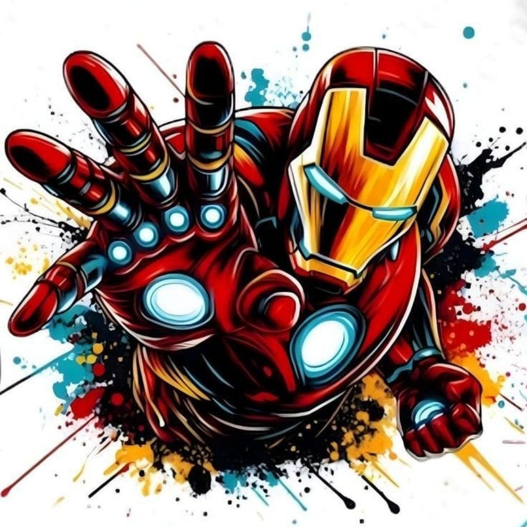 

stiker 3D iron man keren, stiker print, sudah cutting, size 15 x 20 cm, anti air