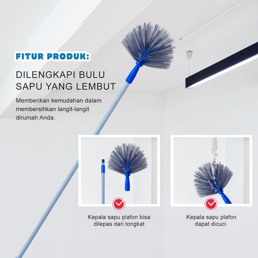 DD - Sapu Plafon Sawang Sarang Laba Bisa Panjang Pendek - Sapu Panjang Pembersih Langit Langit Rumah
