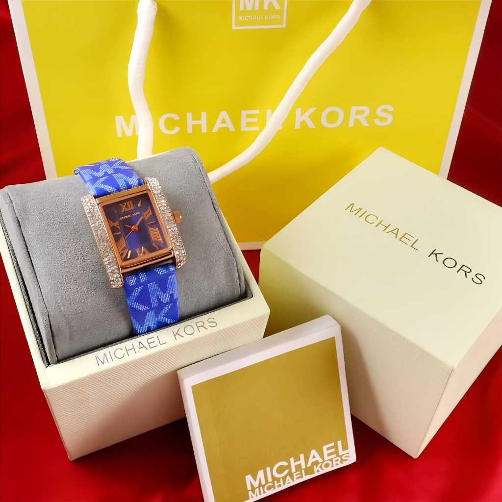(Jam Murah)Jam Tangan Wanita MICHAEL KORS 3324 Tali Kulit Diamond Ring Diameter 2,7cm Tanggal Aktif 