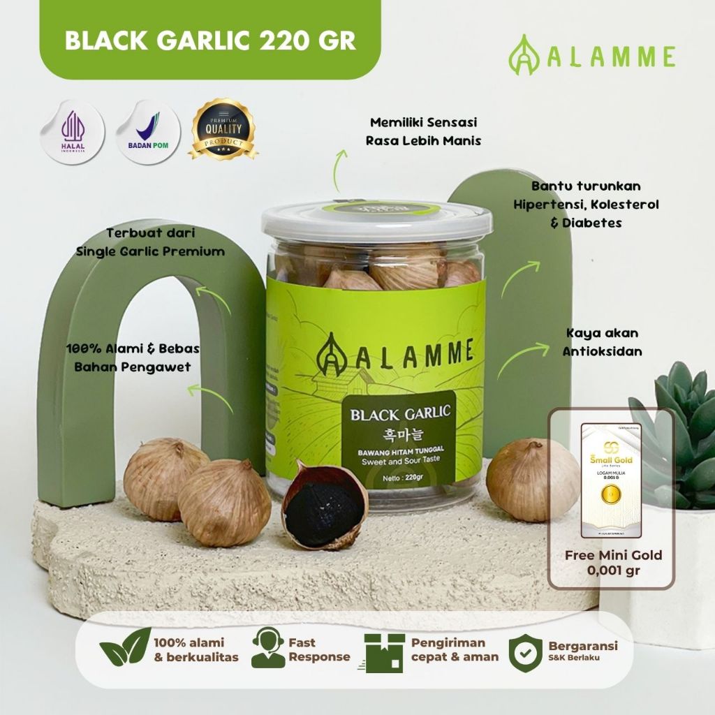 

Alamme - Black Garlic Bawang Hitam Tunggal Premium Alamme 220gr